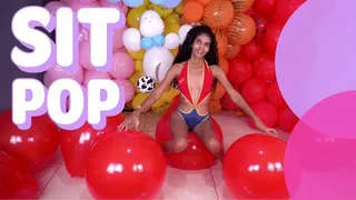 Sit Pop On Red Pic Pic 16" balloon By Sabrina