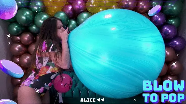 Alice Repost : Epic B2P of Blue 3ft Marble Balloon