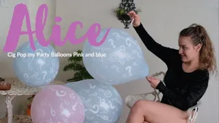 Alice Cig Pop Pink and Blue Balloons (Repost)