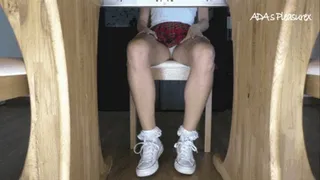 Waiting for my aunt 2 - Masturbation under the table