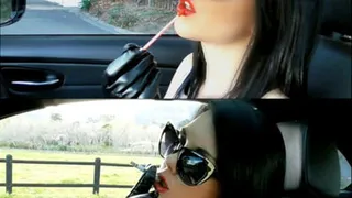 Smoking Goddess Kim driving