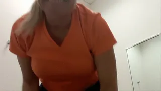 Sneaking glass dildo in fitting room