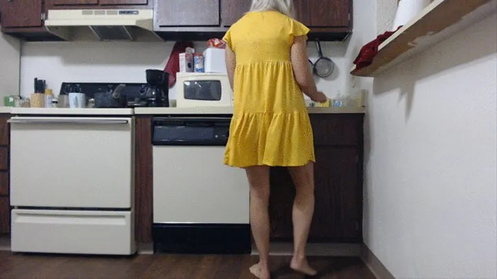 Stepmom and stepson fuck on kitchen floor