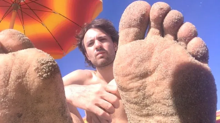 Sandy Giant Feet at the sea