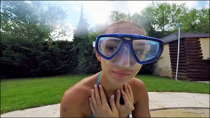 500 - Bianca in her Shiny Blue Bikini