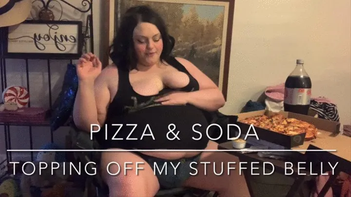 Pizza & Soda Topping off my Stuffed Belly