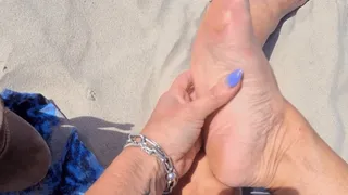 Lady Moss Feet on the beach