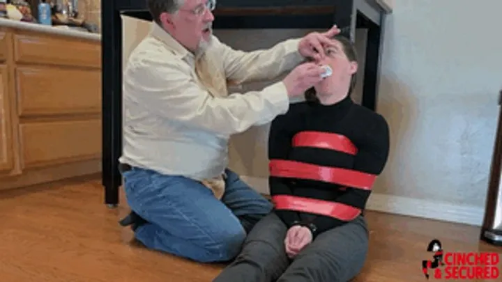 Minx Grrl - Taped to Table with Socks Taped to Face!