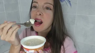 Eating a rice dessert - braces edition