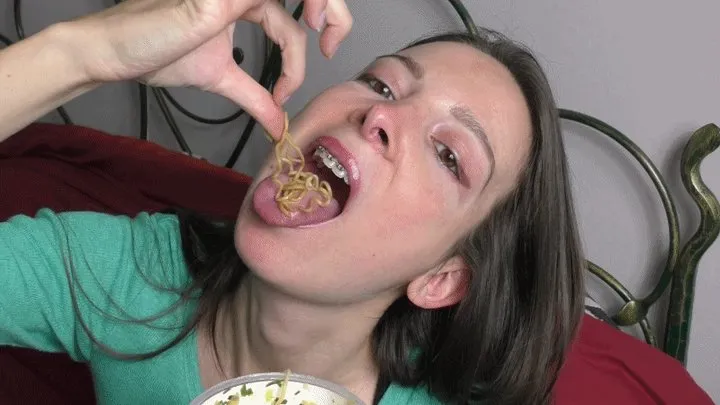 Noddles devouring and swallowing