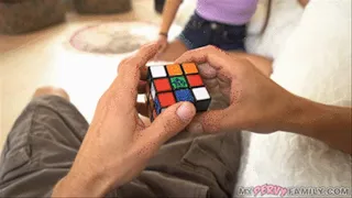 Petite Asian Step-Sister Finishes My Rubik's Cube And Takes Load in Mouth