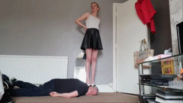 Skater Skirt & High Heels Head Trampling