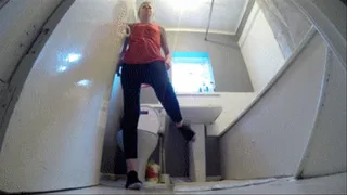 Chelsea's Peeing On Her Own Toilet FLOOR CAM