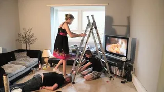 Chelsea Climbs The Ladders & Tramples Her 2 Slaves