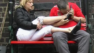 Miss Chelsea Gets Her Feet Worshipped Whilst Sitting On The Garden Bench