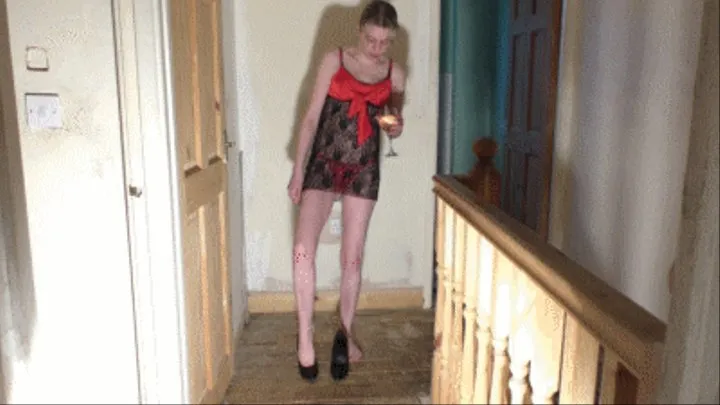 See Through Lace Dress Head Trample