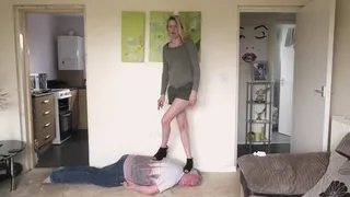 Girl With Bad Attitude Stomps Her Victim Under Her Shoes