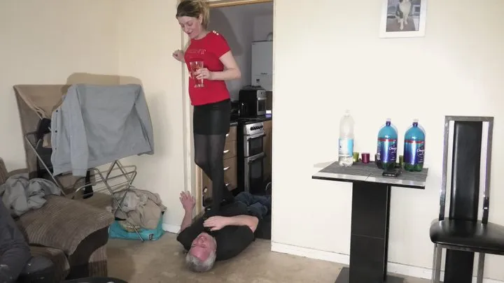 Trampling Throwing A Drink On Him & Stepping On His Throat