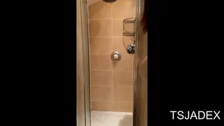 Trans cums in the shower