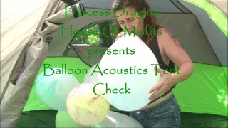 Balloon Acoustics Tent Check