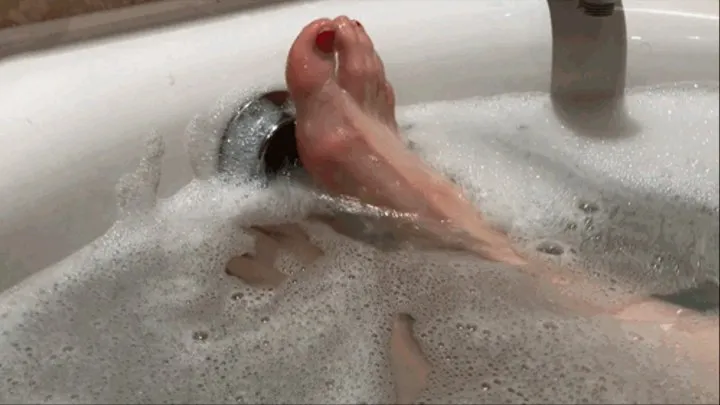 Foot play in bubble bath