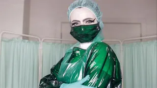 Plastic Surgeon Gloves and Scrubs Up