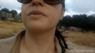 Suddenly I get hiccups while going for a walk with my pets in the park, amazing improvised outdoors clip