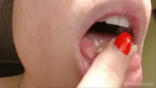 ASMR eating and chewing a refreshing popping candy, penetrate into my sexy mouth, enjoy tingling sounds