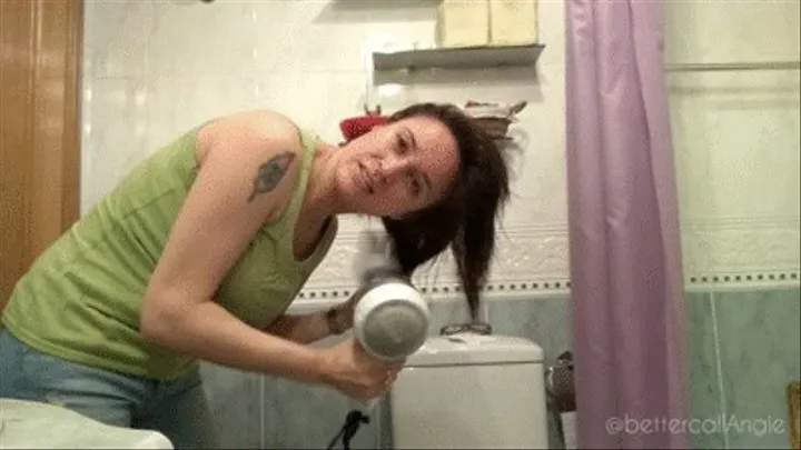 Daily Routine Series: I dry my hair with a hairdryer after washing it and then I brush it