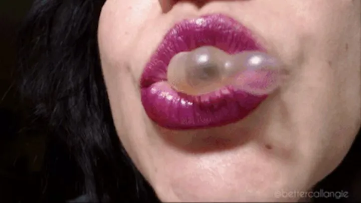 ASMR Intimate Kisses with my Full Purple Lips, Dirty Talk, Moaning, Naughty Tongue and Chewing a Bubble Gum