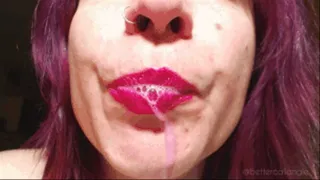 ASMR Mummys spit is extremely hot, drink it from my mouth, you are craving for my juicy lips and my foamy salive, extra spitting and hocking loogies