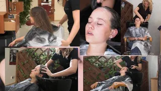 760 Nancy hair perm young women hairwash part