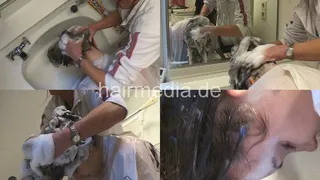 6080 Janine 2 long hair strong salon wash by nylon barberette