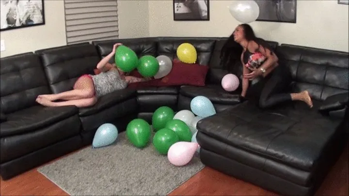 Taylor and her friend pop balloons!