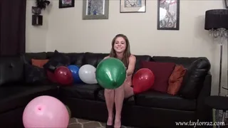 Sexy balloon popping with the hottie