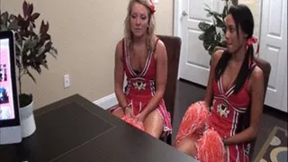 Cheerleader feet on your cock!