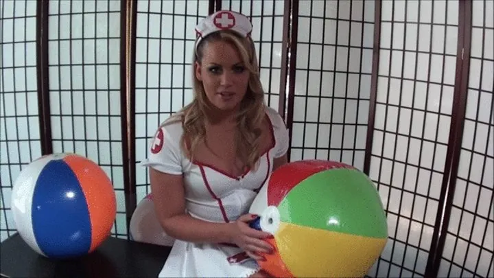 The sexy Nurse deflates her beachball for you!