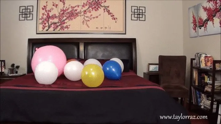 Hottie Sasha pops balloons!