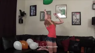 Sexy Sasha Skye plays with her balloons