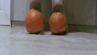 Crush oranges presenting your testicles