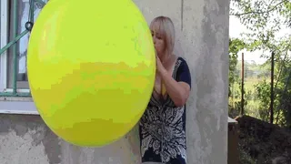 Giant yellow ball explodes with loud noise