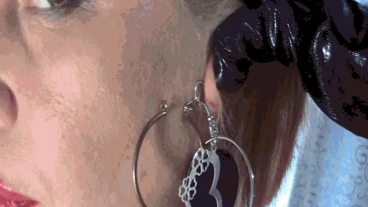 Triple penetration of new earrings.