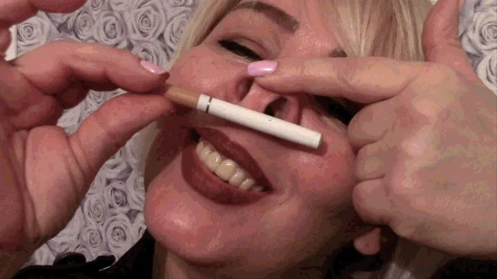 Pig nose and fun with a cigarette and a penis.