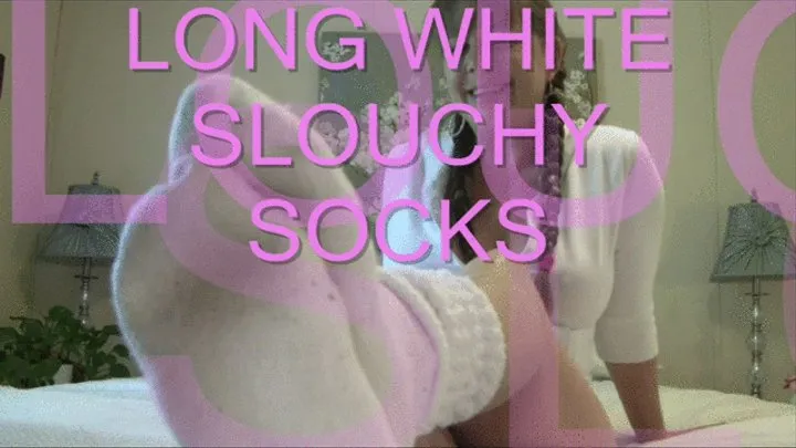 Long White slouch Socks Tease