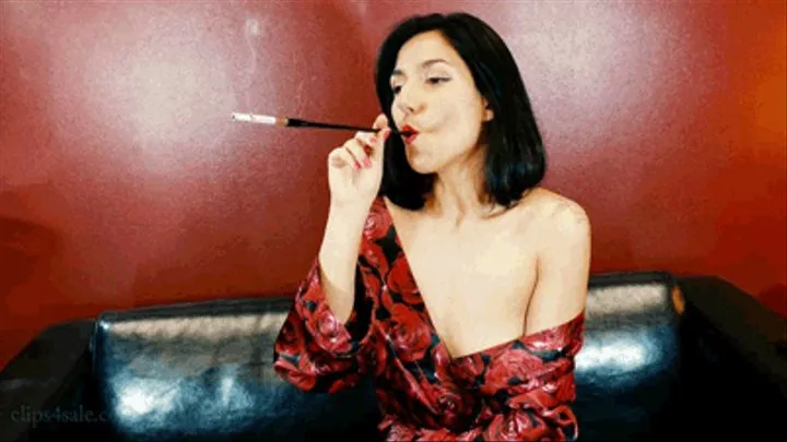 Silk Robe and Cigarette Holder