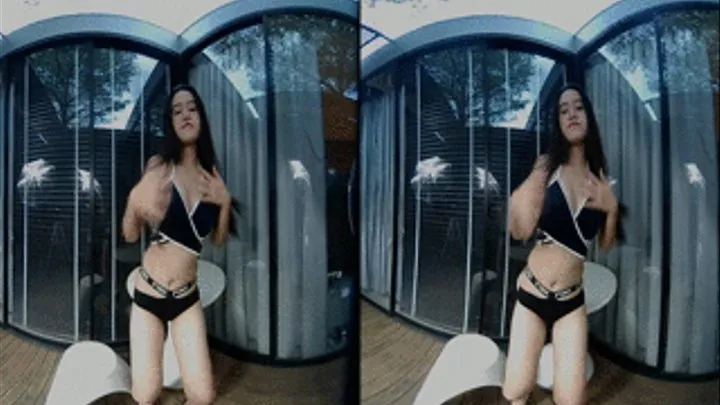 3D - VR Asian girl in black bikini