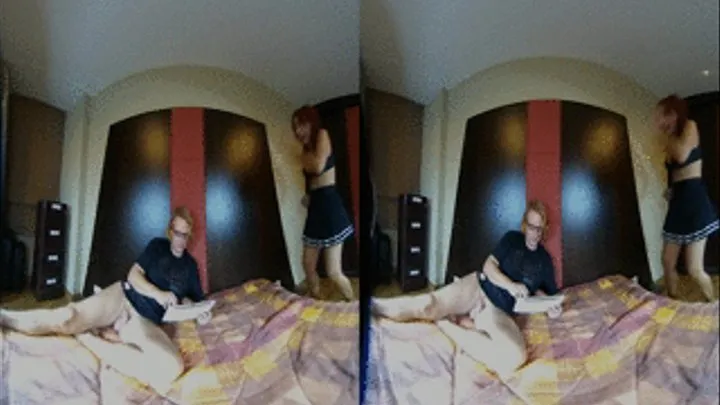 3D-VR Clip - Step-Sister tease step-brother to jerk off together until cumshoot and orgasm