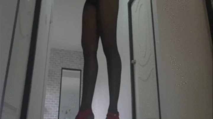 - Red shoes, leg and ass showing to you