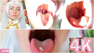 Giantess Frieren Swallows Tiny Man