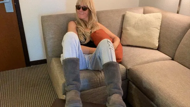 Tall Blonde Smelly UGG Boots